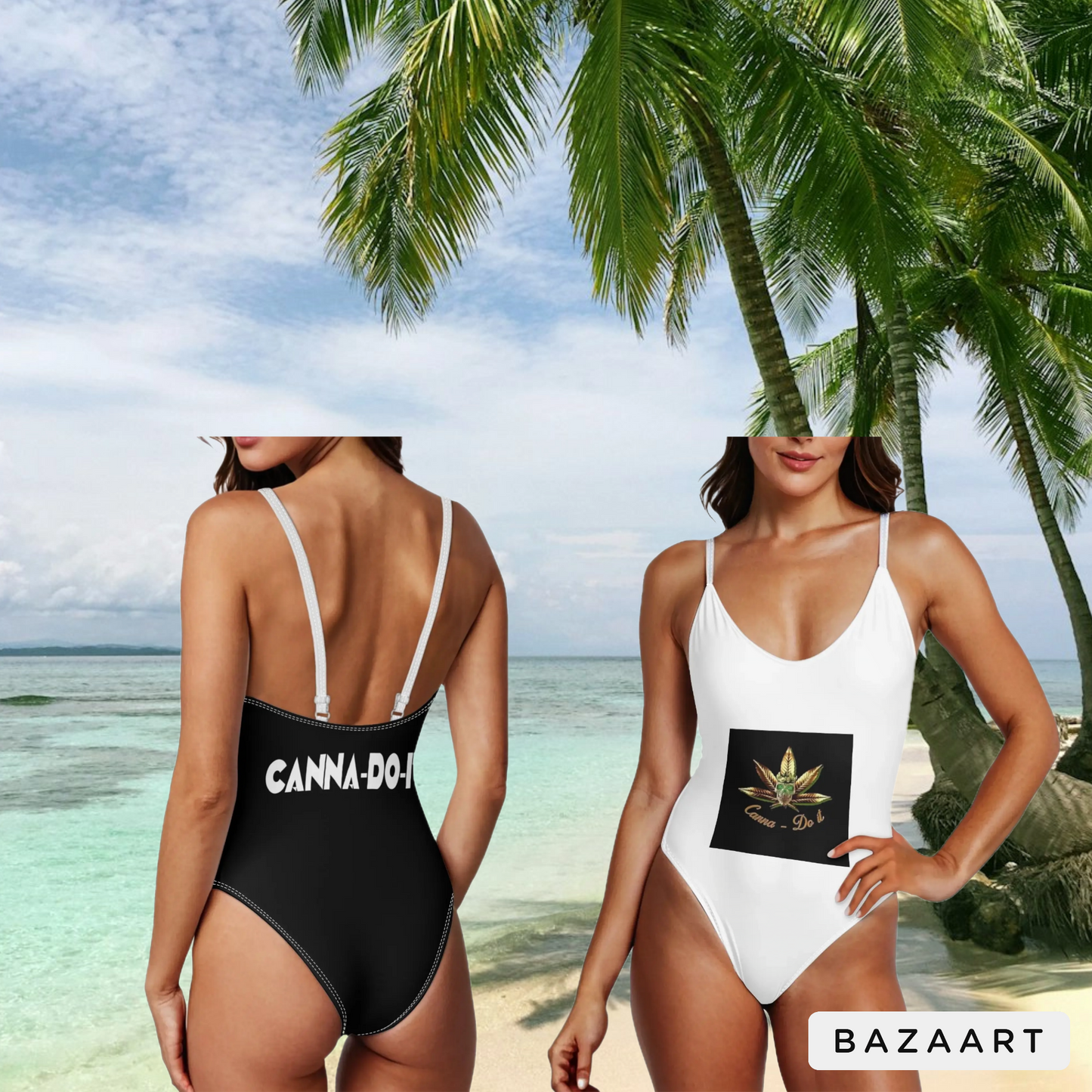 Canna-Do-It V-neck Swimsuit